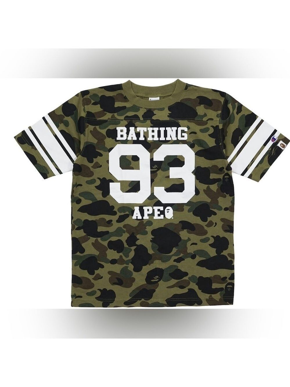 BAPE Bathing Ape x Champion 1st Camo Cotton Football Jersey Crewneck Tee